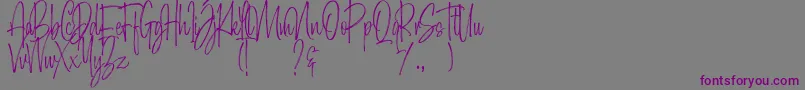 Morristone Demo Font – Purple Fonts on Gray Background