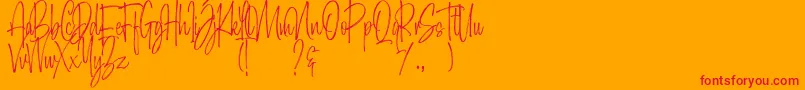 Шрифт Morristone Demo – красные шрифты на оранжевом фоне