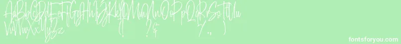 Morristone Demo-Schriftart – Weiße Schriften auf grünem Hintergrund