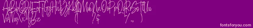Morristone Demo Font – Pink Fonts on Purple Background