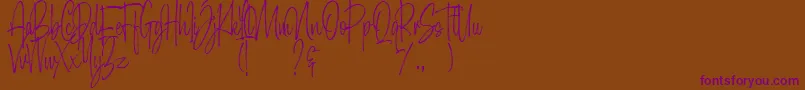Morristone Demo Font – Purple Fonts on Brown Background