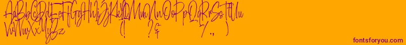 Morristone Demo Font – Purple Fonts on Orange Background