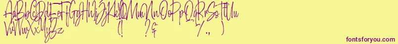 Morristone Demo Font – Purple Fonts on Yellow Background