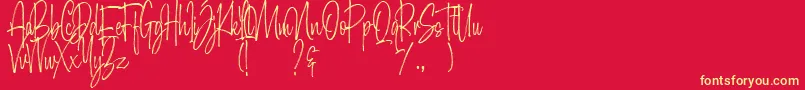 Morristone Demo Font – Yellow Fonts on Red Background