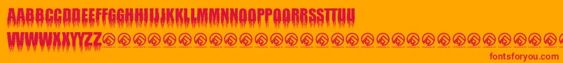 Mortem Throne Font – Red Fonts on Orange Background