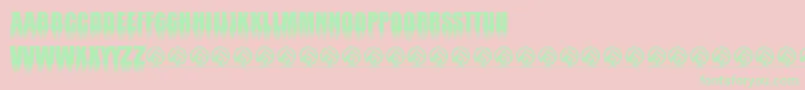 Mortem Throne Font – Green Fonts on Pink Background