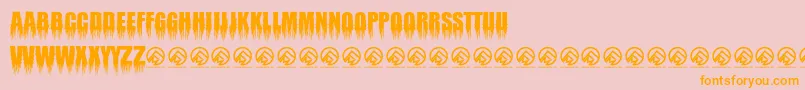 Mortem Throne Font – Orange Fonts on Pink Background