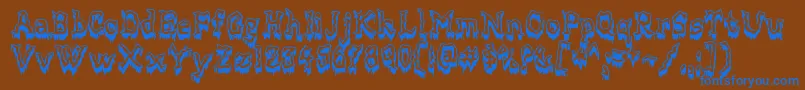 MortifiedDrip Font – Blue Fonts on Brown Background