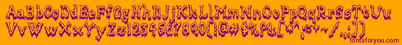 MortifiedDrip Font – Purple Fonts on Orange Background