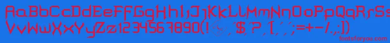 mortis Font – Red Fonts on Blue Background