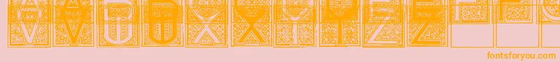 Mosaic i-Schriftart – Orangefarbene Schriften auf rosa Hintergrund