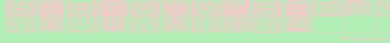 Mosaic i Font – Pink Fonts on Green Background