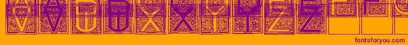 Mosaic i Font – Purple Fonts on Orange Background