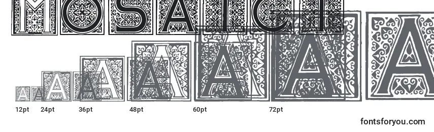 Размеры шрифта Mosaic i