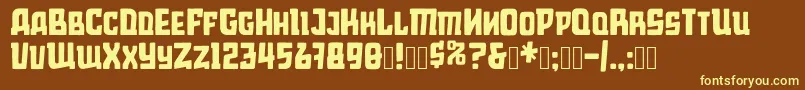 Mosco Mule-fontti – keltaiset fontit ruskealla taustalla