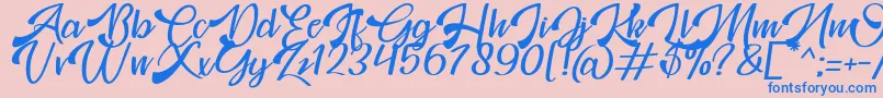 Mosgrade Personal Use Font – Blue Fonts on Pink Background