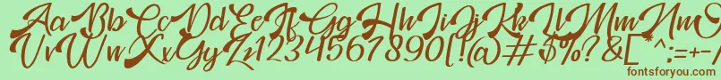 Mosgrade Personal Use Font – Brown Fonts on Green Background