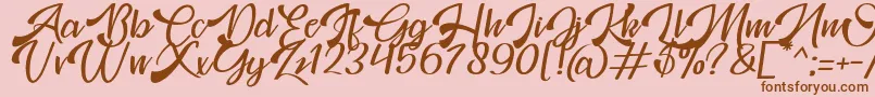 Mosgrade Personal Use Font – Brown Fonts on Pink Background