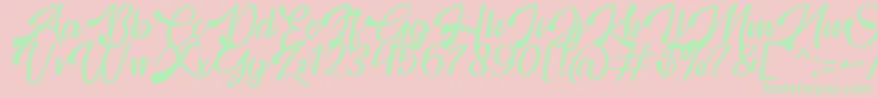 Mosgrade Personal Use Font – Green Fonts on Pink Background