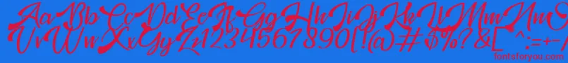 Mosgrade Personal Use Font – Red Fonts on Blue Background