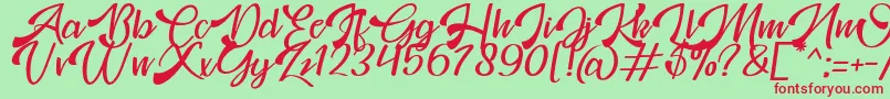 Mosgrade Personal Use Font – Red Fonts on Green Background