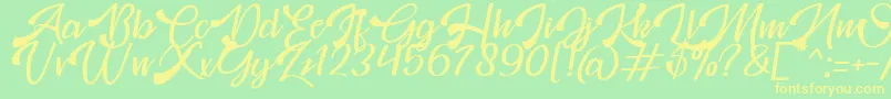 Mosgrade Personal Use Font – Yellow Fonts on Green Background