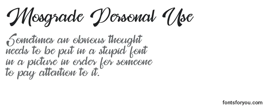 Mosgrade Personal Use Font