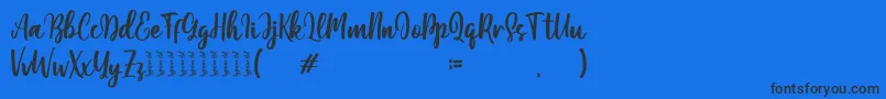 Moshinta Font – Black Fonts on Blue Background