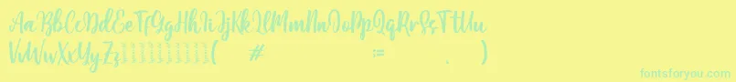 More about Moshinta Font Moshinta Font – Green Fonts on Yellow Background