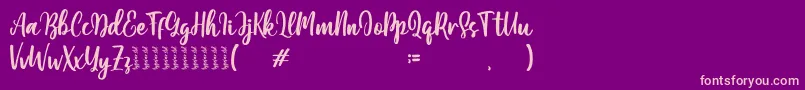 Moshinta Font – Pink Fonts on Purple Background
