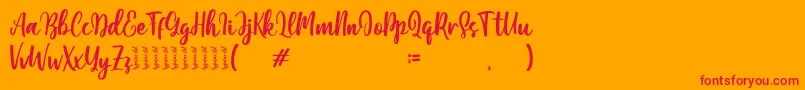 フォントMoshinta – オレンジの背景に赤い文字