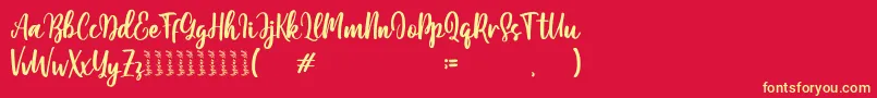 Moshinta Font – Yellow Fonts on Red Background