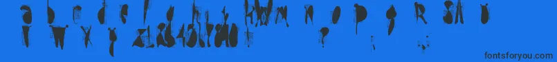 moskito screen-Schriftart – Schwarze Schriften auf blauem Hintergrund