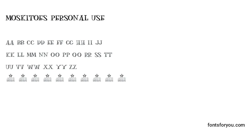 Schriftart MOSKITOES PERSONAL USE – Alphabet, Zahlen, spezielle Symbole
