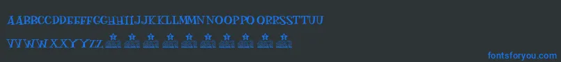 MOSKITOES PERSONAL USE Font – Blue Fonts on Black Background