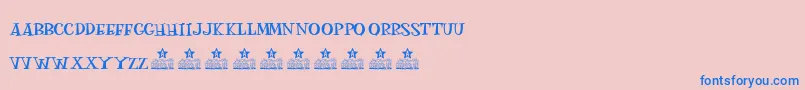 MOSKITOES PERSONAL USE-Schriftart – Blaue Schriften auf rosa Hintergrund