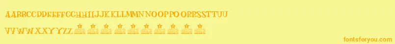 MOSKITOES PERSONAL USE Font – Orange Fonts on Yellow Background