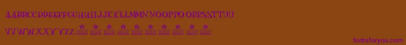 MOSKITOES PERSONAL USE-Schriftart – Violette Schriften auf braunem Hintergrund