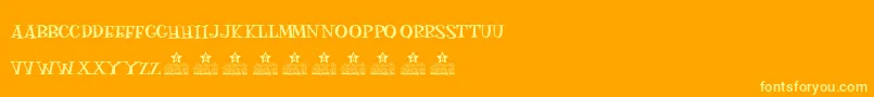 MOSKITOES PERSONAL USE-Schriftart – Gelbe Schriften auf orangefarbenem Hintergrund