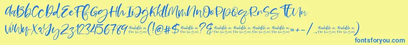 Moskova Font – Blue Fonts on Yellow Background