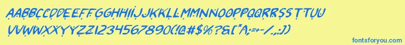 2toon2v2i Font – Blue Fonts on Yellow Background