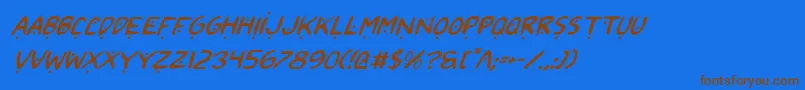 2toon2v2i Font – Brown Fonts on Blue Background