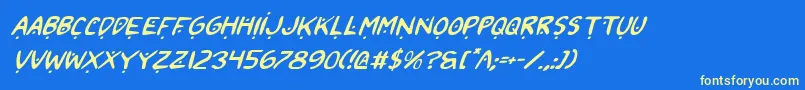 2toon2v2i Font – Yellow Fonts on Blue Background