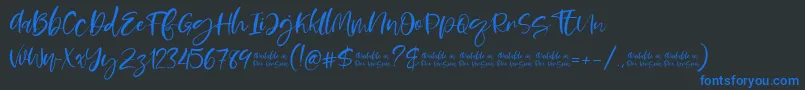 Moskova Font – Blue Fonts on Black Background