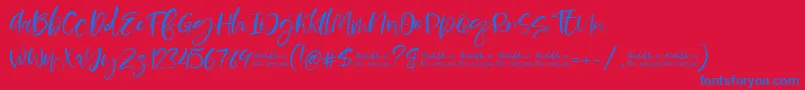 Moskova Font – Blue Fonts on Red Background