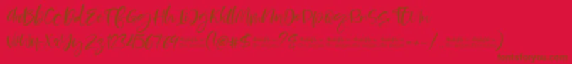 Moskova Font – Brown Fonts on Red Background