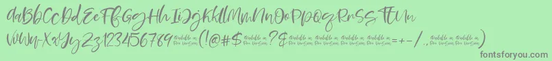 Moskova Font – Gray Fonts on Green Background