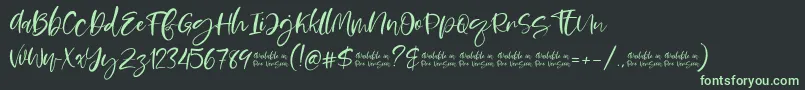 Moskova Font – Green Fonts on Black Background