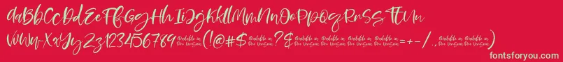 Moskova Font – Green Fonts on Red Background