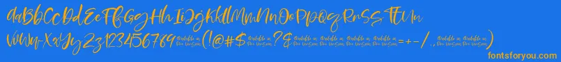 Moskova Font – Orange Fonts on Blue Background